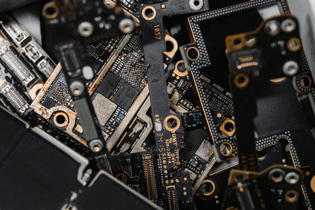 A detailed close-up of assorted electronic circuit board components. — A simple process of buy likes for social media profile
